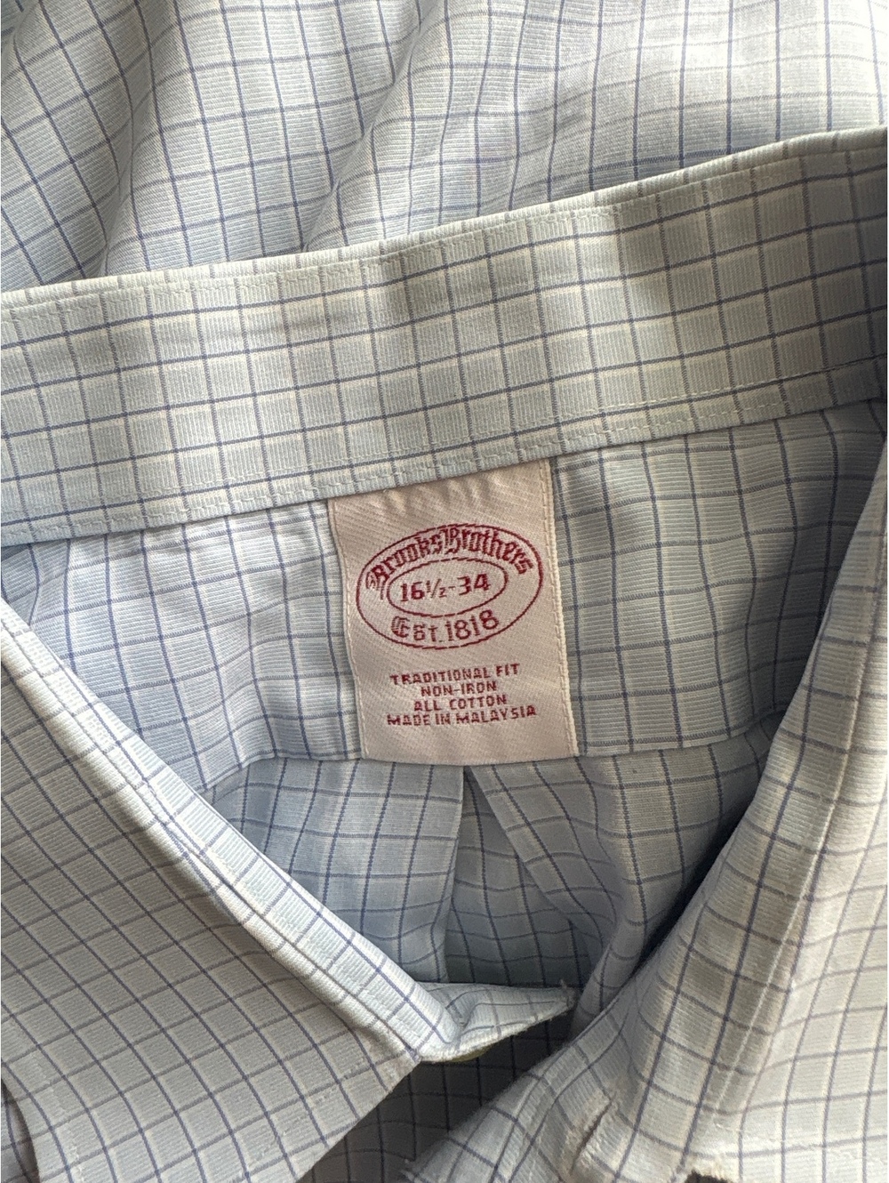 Brooks Brothers Blue Button Down 16.5x34